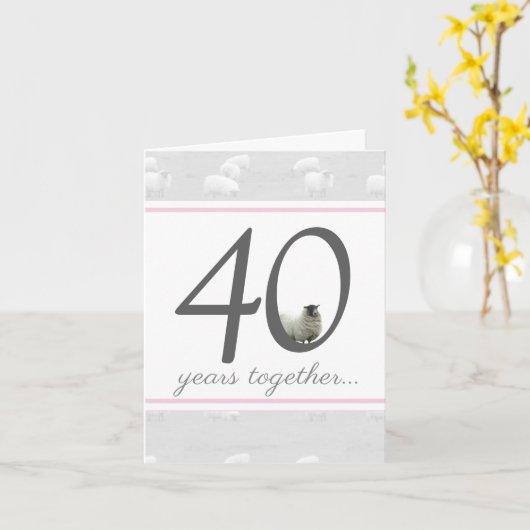 Carte drôle de 40e anniversaire de mariage rubis p (Fleur jaune)