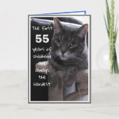 Carte drôle de 55 ans pour chat (Devant)