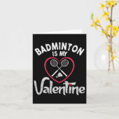 Carte Drôle de badminton est mon coach de la Saint-Valen (Fleur jaune)