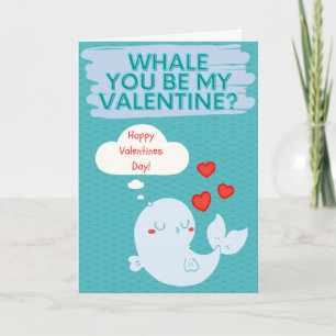 Carte drôle de baleine pour la Saint-Valentin