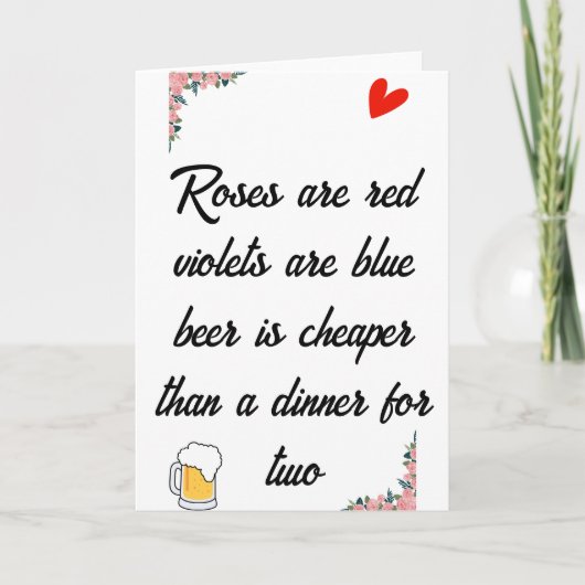 Carte drôle de bière anti Saint-Valentin (Devant)