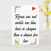 Carte drôle de bière anti Saint-Valentin (Fleur jaune)