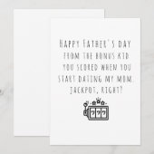 Carte drôle de bonus de papa de l'enfant bonus (Devant / Derrière)