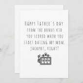 Carte drôle de bonus Papa de l'enfant bonus (Devant / Derrière)
