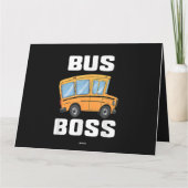 Carte Drôle de bus patron chauffeur de bus scolaire (Dos)