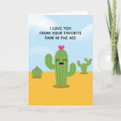 Carte drôle de cactus pour dire 'Je t'aime de la p (Devant)