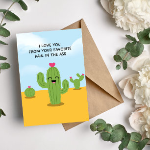 Carte drôle de cactus pour exprimer l'amour de vot