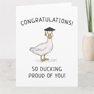 Carte Drôle de canard diplômé jeu de mots nouveau diplôm