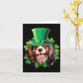 Carte Drôle de Cavalier King Charles Spaniel St Patricks (Fleur jaune)