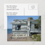 Carte drôle de changement d'adresse Maison au bord (Devant / Derrière)