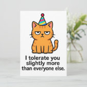 Carte drôle de chat - Amitié Merci (Debout devant)