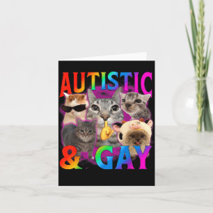 Carte Drôle de chat autiste et gay Meme Bootleg Hommes F