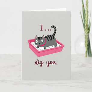 Carte drôle de chat je vous aime