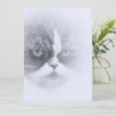 Carte drôle de chat perse avec de grands yeux (Debout devant)