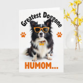Carte drôle de chien super cool (Fleur jaune)
