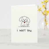 Carte drôle de chiot je vous waft (Fleur jaune)