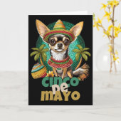 Carte Drôle de Cinco De Mayo conception de chien Chihuah (Fleur jaune)