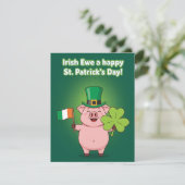 Carte drôle de cochon pour la Saint-Patrick (Debout devant)