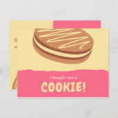 Carte Drôle de Cookie Jaune et Rose (Devant / Derrière)