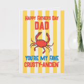 Carte drôle de crabe d'Amalfi à rayures jaunes pou (Devant)