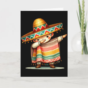 Carte Drôle de dabbing mexicain poncho sombrero cinco de