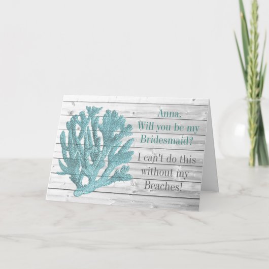 Carte drôle de demoiselle d'honneur (Devant)