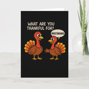 Carte Drole de dinde de Thanksgiving végétarien drôle de