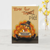 Carte drôle de dindon pour la fête de Thanksgiving (Fleur jaune)