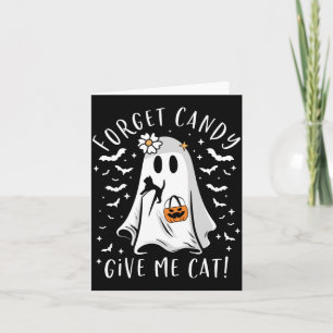 Carte Drôle de fantôme de chat noir oublie des bonbons d