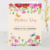 Carte drôle de fête des mères « Gémir et Vin » (Fleur jaune)