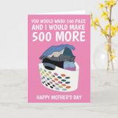 Carte drôle de fête des mères pour le linge (Fleur jaune)