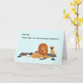 Carte drôle de fête des pères de lion (Fleur jaune)