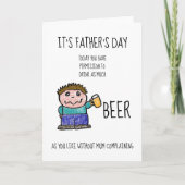 Carte drôle de Fête des Pères pour boire de la biè (Devant)