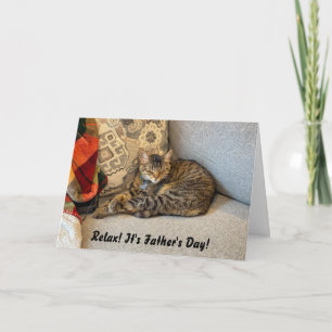 Carte drôle de fête des pères pour chat