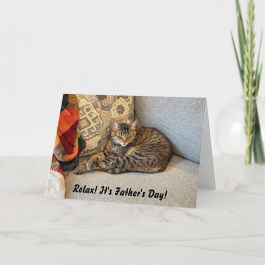 Carte drôle de fête des pères pour chat (Devant)