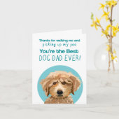 Carte drôle de Fête des Pères pour papa chien cani (Fleur jaune)