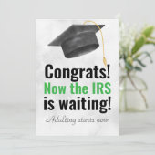 Carte drôle de fin d'études – l'IRS vous attend (Debout devant)