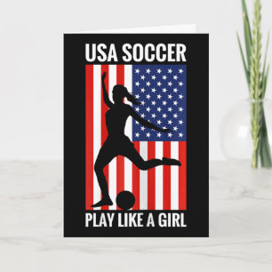 Carte Drôle de football Usa Soccer Jouez Comme Une Fille