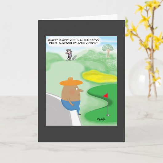 Carte drôle de golf (Fleur jaune)