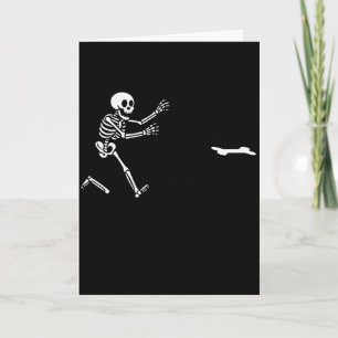 Carte Drôle de Grand Danois squelette courant Halloween