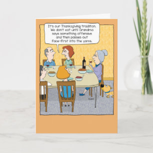 Carte Drôle de Grand-Mère Saoule à Thanksgiving