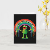 Carte Drôle de grenouille arc-en-ciel rétro Connection L (Fleur jaune)