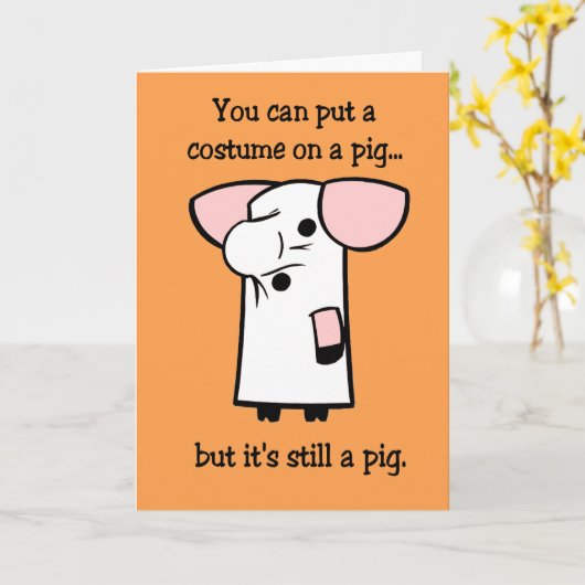 Carte drôle de Halloween (Fleur jaune)