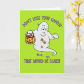 Carte drôle de Halloween de fantôme de bande (Fleur jaune)