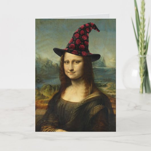 Carte drôle de Halloween de Mona Lisa (Devant)