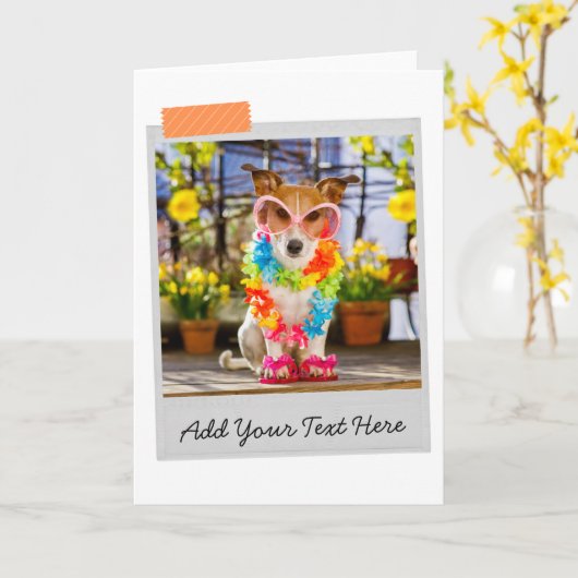 Carte drôle de Jack Russell (Fleur jaune)