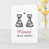 Carte Drôle de jeu d'échecs coquin Gambit de la Reine po (Fleur jaune)