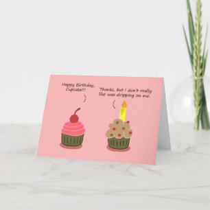 Carte drôle de joyeux anniversaire : bougie sur cu