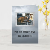 Carte drôle de joyeux anniversaire de bouledogue (Fleur jaune)