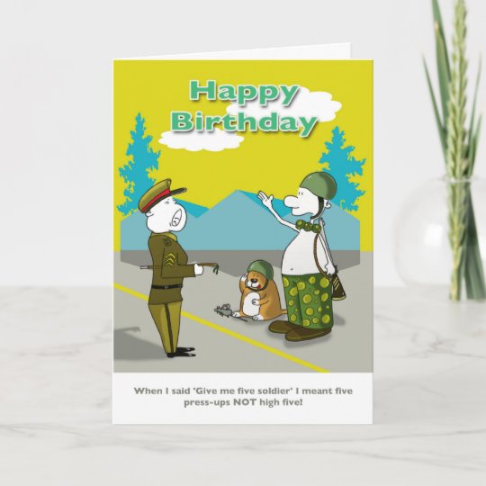 Carte Drole De Joyeux Anniversaire De Soldat Zazzle Be